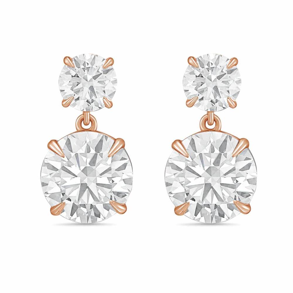 NEW DIANA M JEWELS women's round lab-grown diamond stud earrings (8.00 ct tcw) -